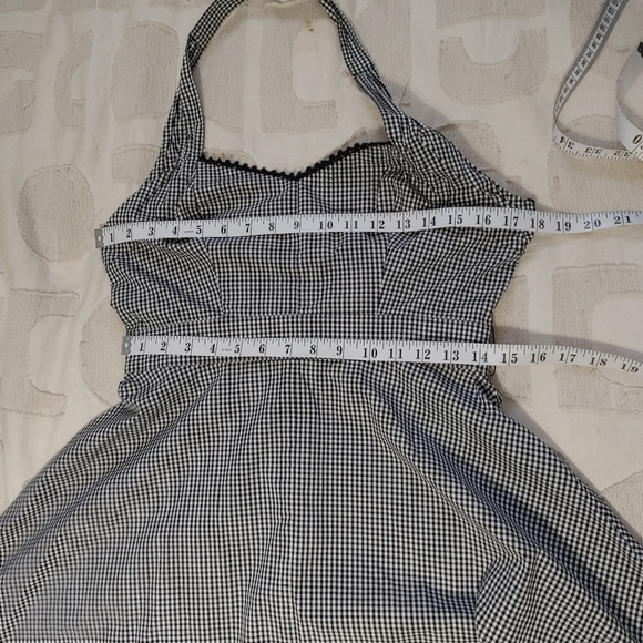 Vintage Y2K Guess Gingham Halter Fit & Flare Dress Size L - Picture 13 of 14